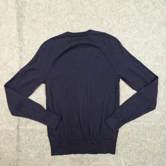 Banana Republic Sweater Womens Small Baruffa Merino Wool Navy Blue Crew Neck - Picture 4 of 8